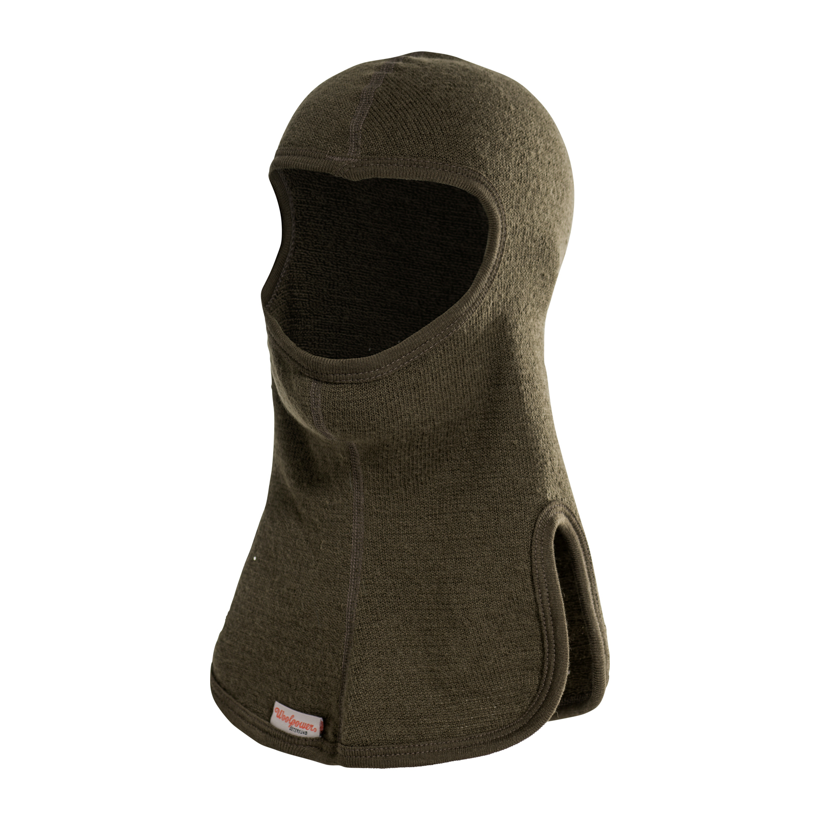 balaclava-400-pine-green-front-isolated Framsida av grön balaclava. Namn på produkt Balaclava 400